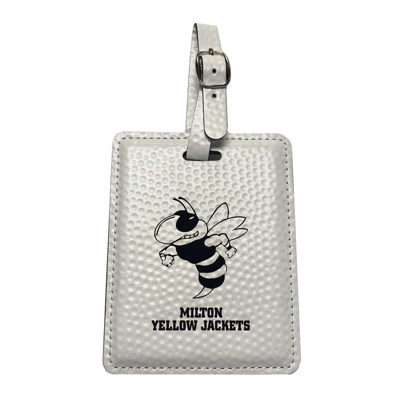 White Golf pattern Leatherette Luggage Tag
