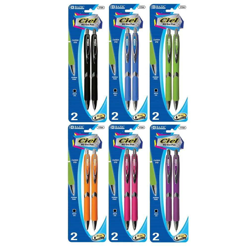 Gel Ink Pens - Black Retractable 2 Pack 1