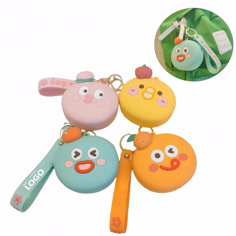 Cartoon Silicone Keychain Pouch For Key Organizer