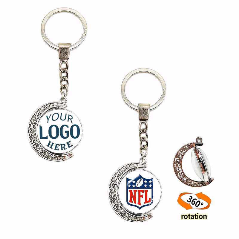 Double Sides Round Spinner Keychain
