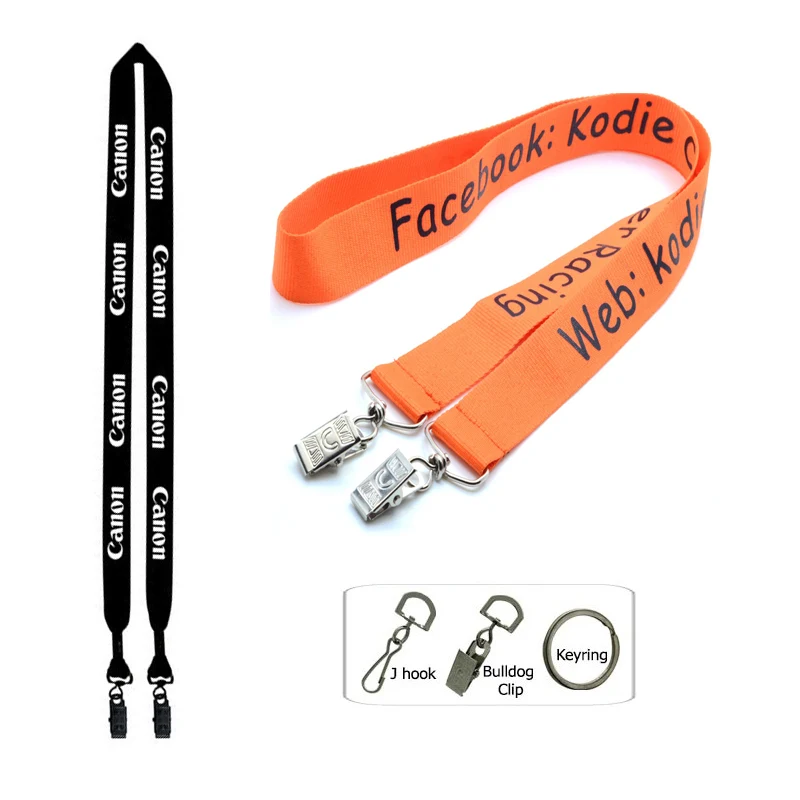 5/8" Polyester Lanyard with Double Bulldog Clip 1