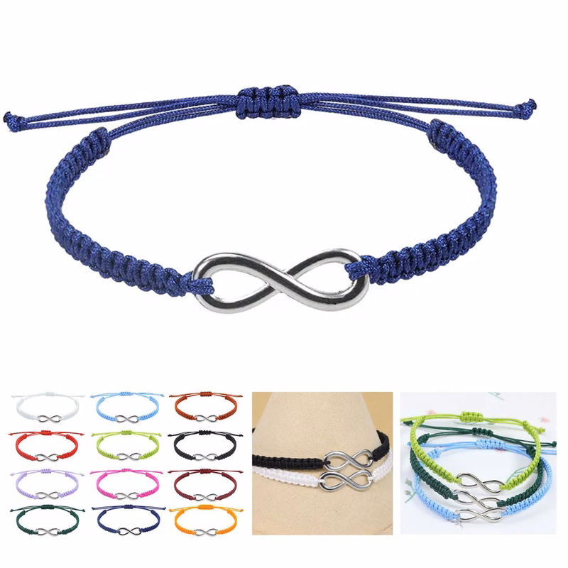 Woven Wristband with Stainless Steel Accent