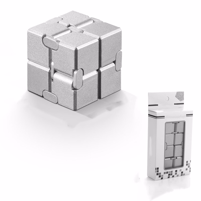 Infinite Square Metal Fidget Cube - Stress Relief Puzzle Toy