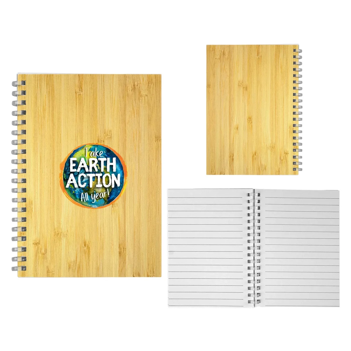 5" X 7" Bamboo Spiral Notebook 1