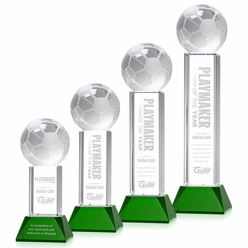 Soccer Ball Award on Stowe Base - Green