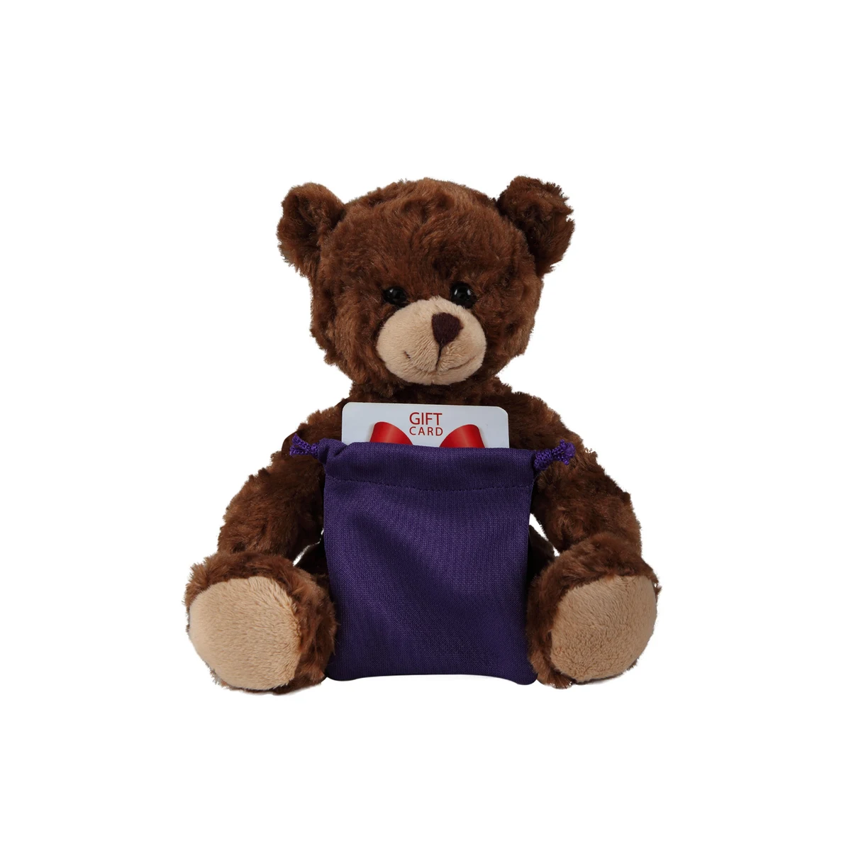 soft plush Chocolate Curly Sitting Bear with gift card sack 1