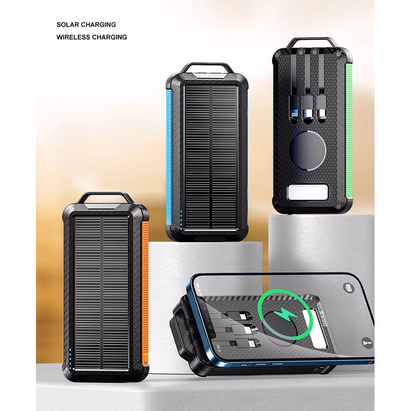 QI Wireless Solar Power Bank 10000mAh With LED Light