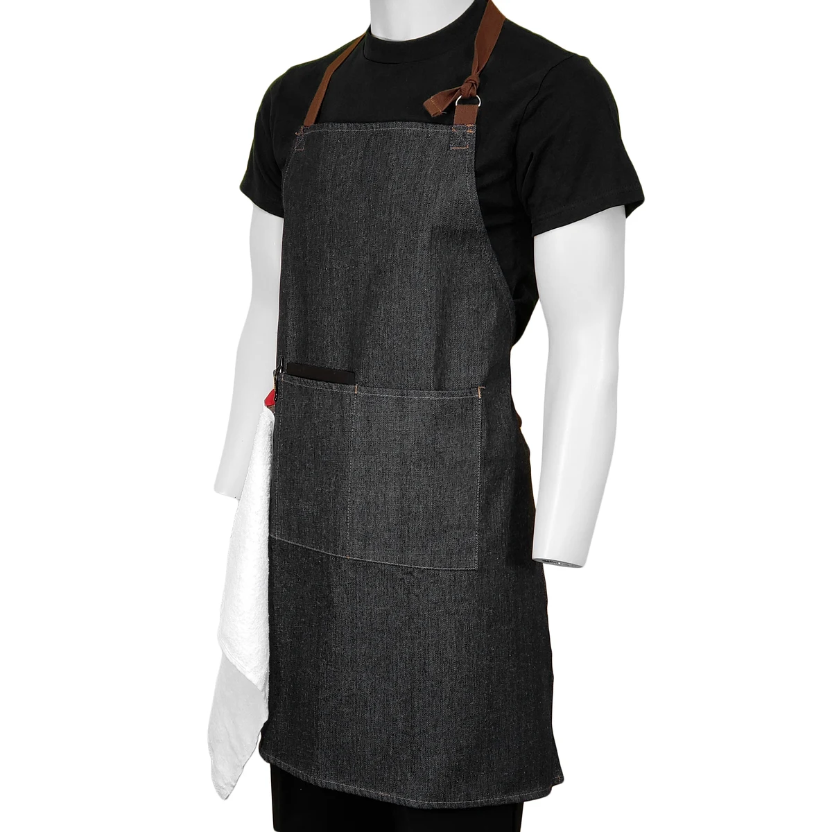 31 in. x 26 in. Adjustable Denim Bib Apron with Pockets (BLANK) 1