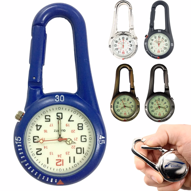 Outdoor Mini Round luminous Dial Hook Watch pocket watch