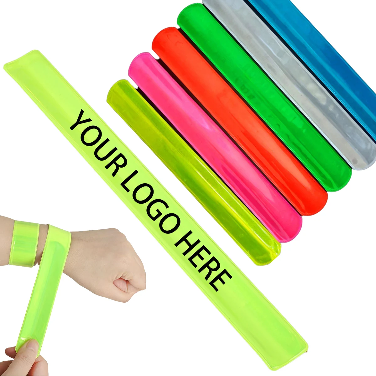 Custom PVC Reflective Wristband Slap Bracelet 1