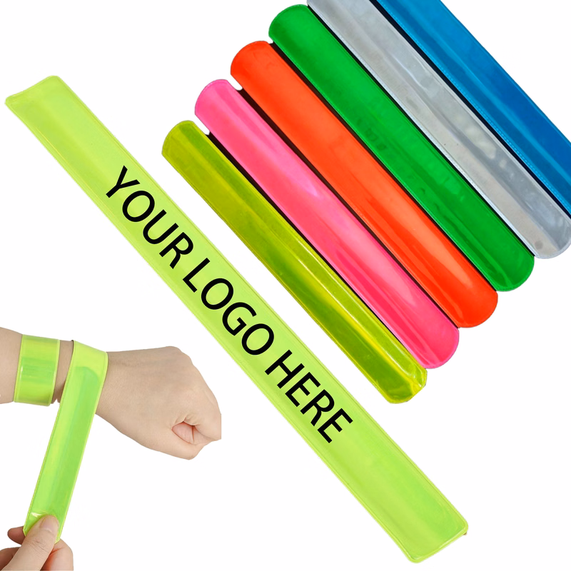 Custom PVC Reflective Wristband Slap Bracelet