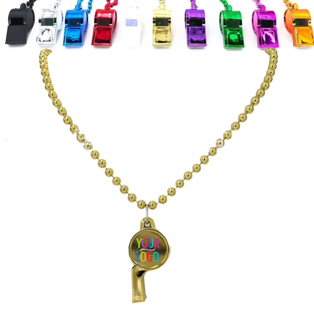 Beaded Chain Party Whistle Necklace 1