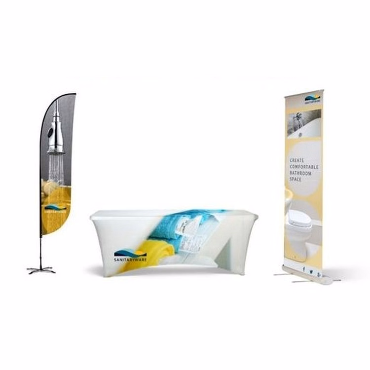 Retractable Banner w/12' Feather Flag & 6' Table Cover