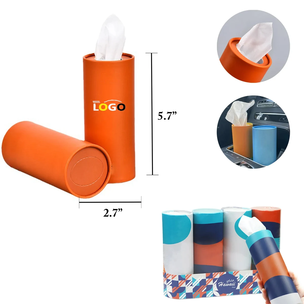 MOQ100 Car Tissue Dispenser Round Paper Holder 1