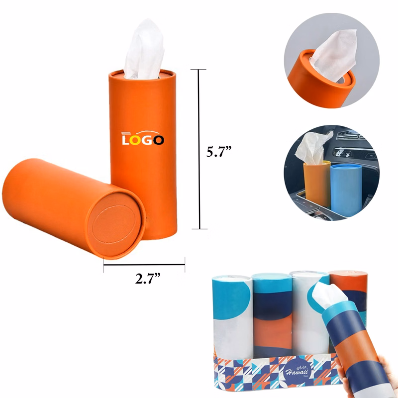 MOQ100 Car Tissue Dispenser Round Paper Holder