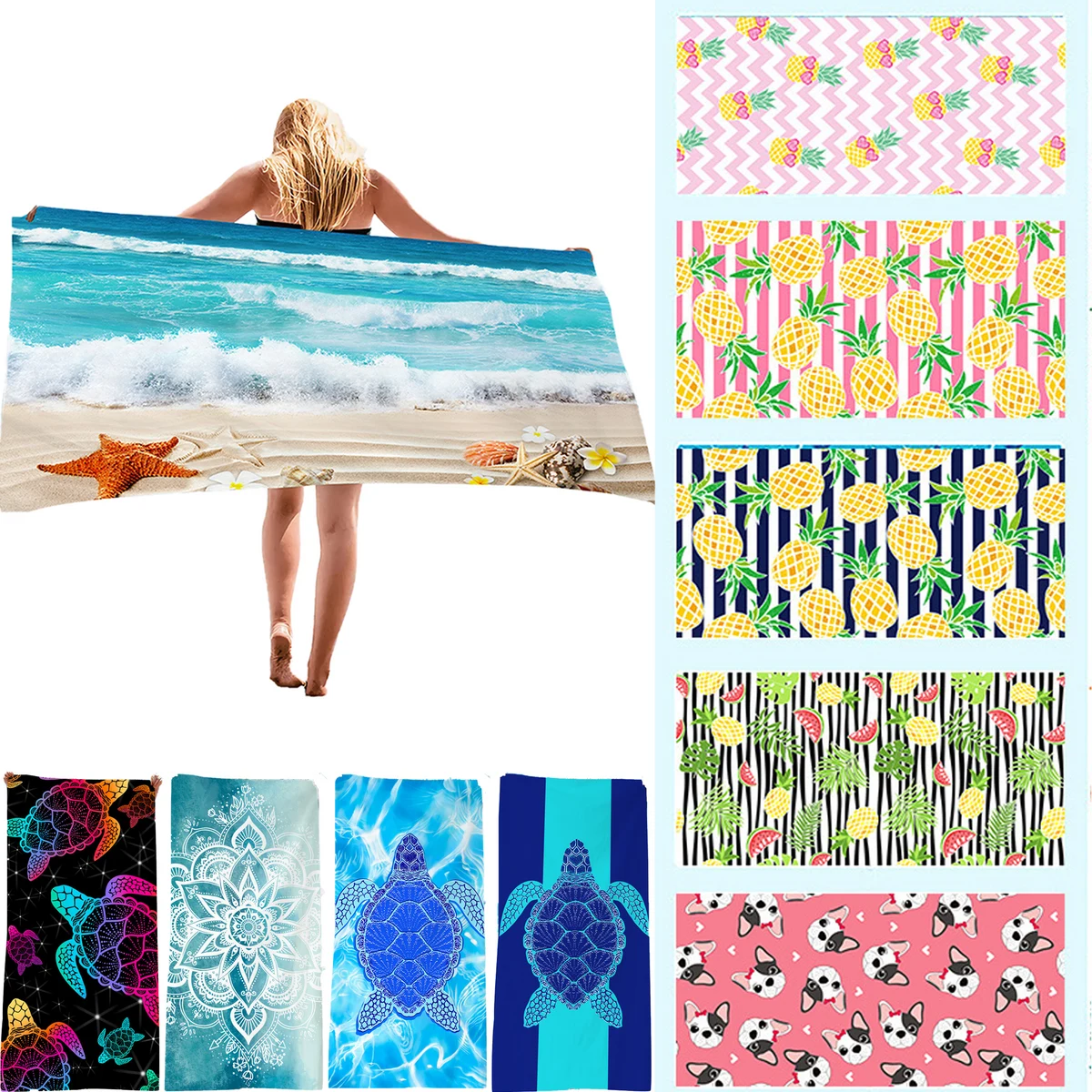 Custom Colorful Patterned Beach Towels 1
