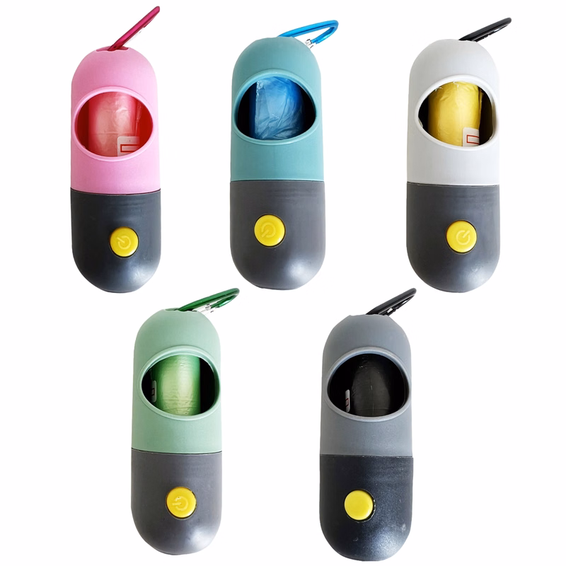 Dog Poop Waste Bag Dispenser with Built in LED Flashlight