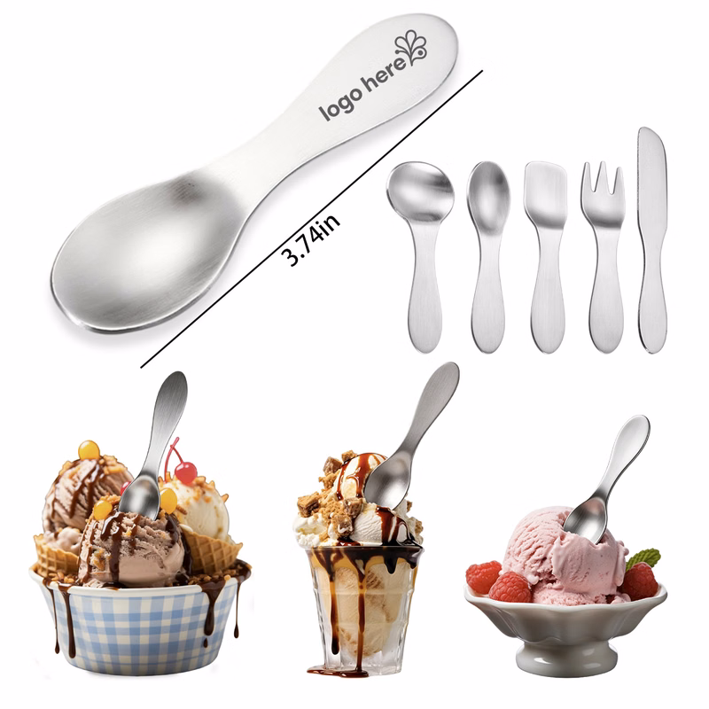 304 Food Grade Mini Dessert & Ice Cream Spoon