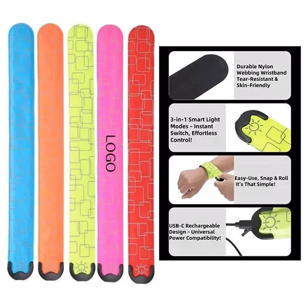 Light-Up Slap Band USB-C Rechargeable