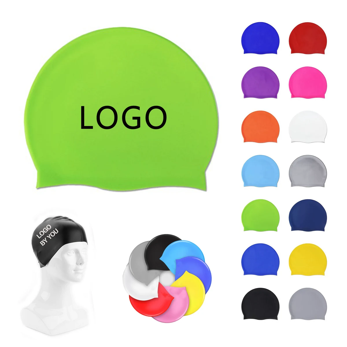 Silicone Swim Cap For All Hair Types Soft Non-Slip 1