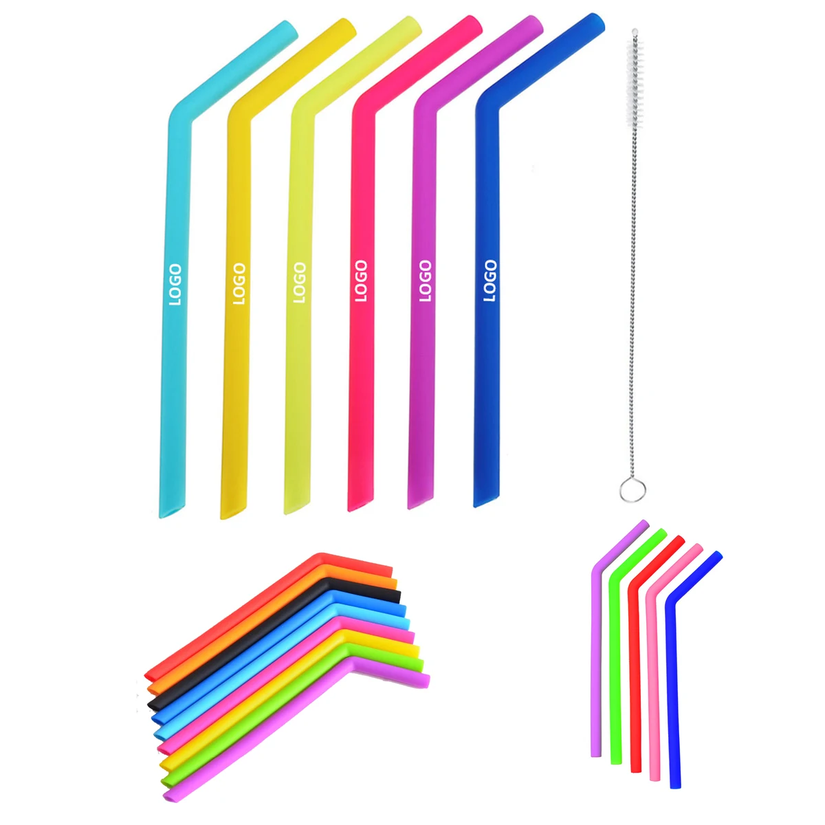 Silicone Bend Straw Set 1