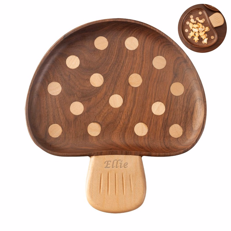 Walnut solid wood mushroom tray