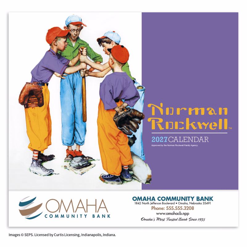 HotLine® Products Norman Rockwell Appointment Calendar - Stapled