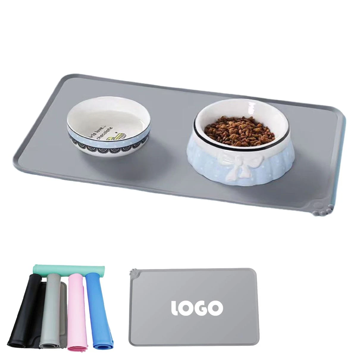 MOQ 20pcs Silicone Pet Feeding Mat Water Waterproof 1
