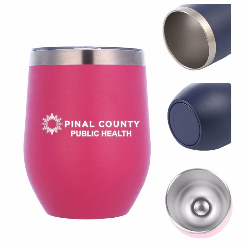 Wine Egg Shaped Cups Silkscreen With Clear Lid