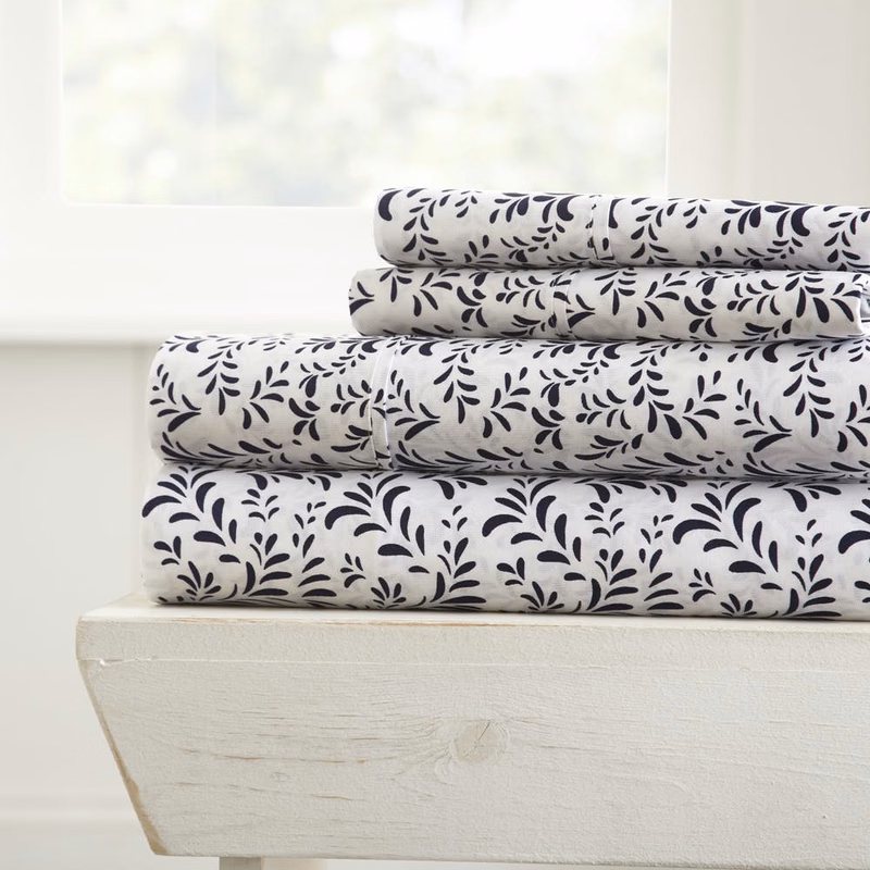 Premium Sheet Sets - Navy Vine Twin 3 Piece