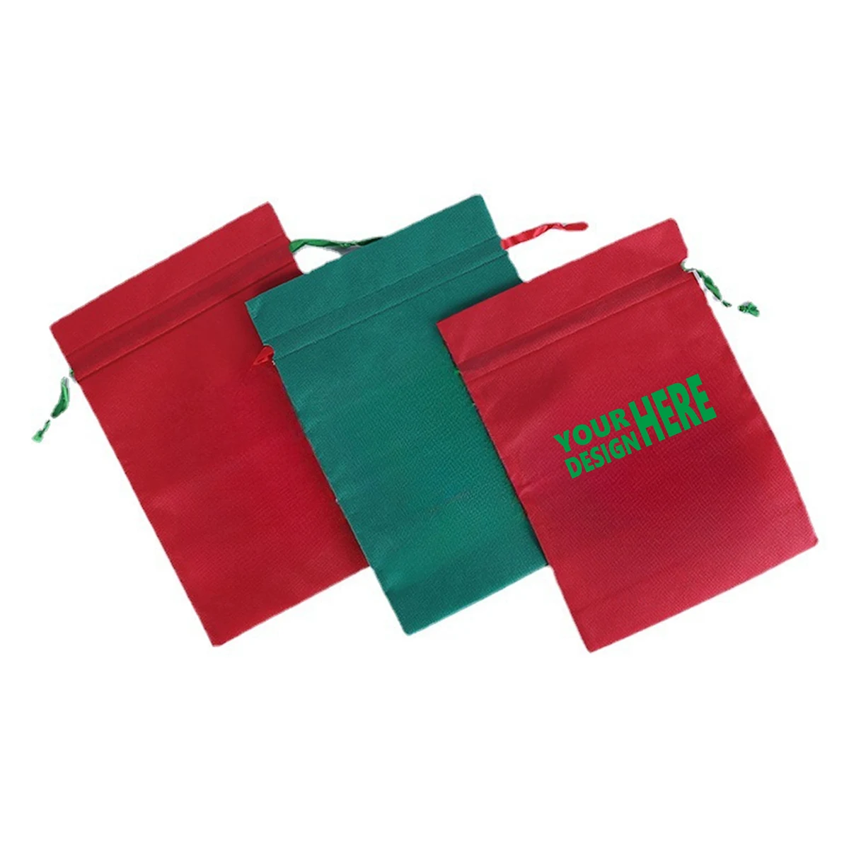 MOQ 50 Custom Christmas Drawstring Canvas Gift Pouch 1