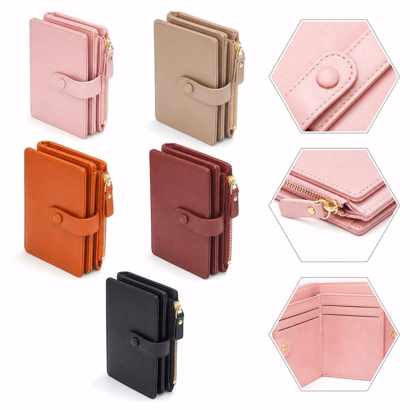 Organized Bifold PU Wallet with Coin Zipper