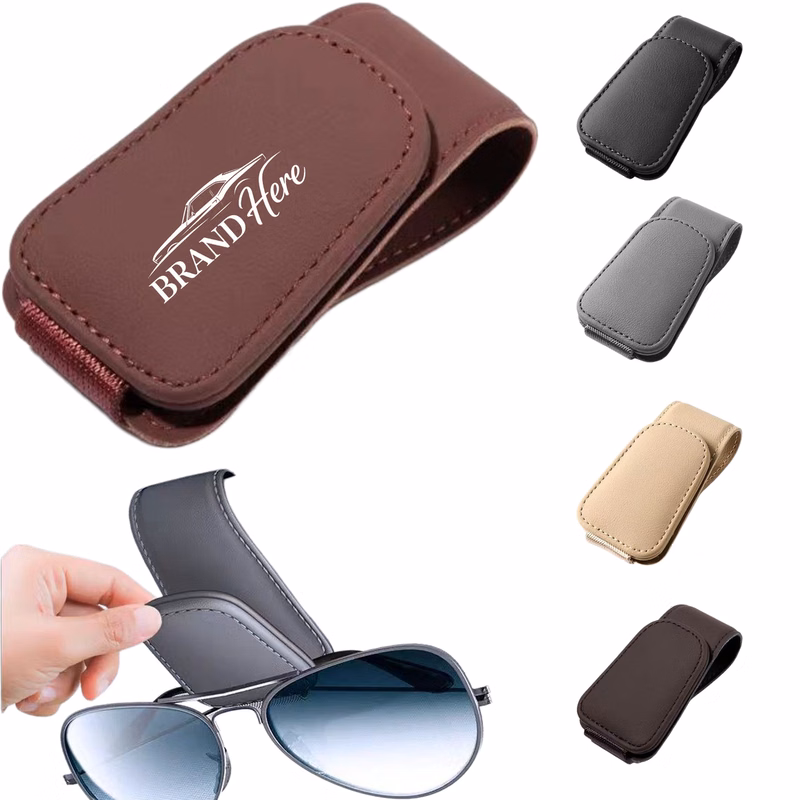 Leather Car Visor Sunglass Clip