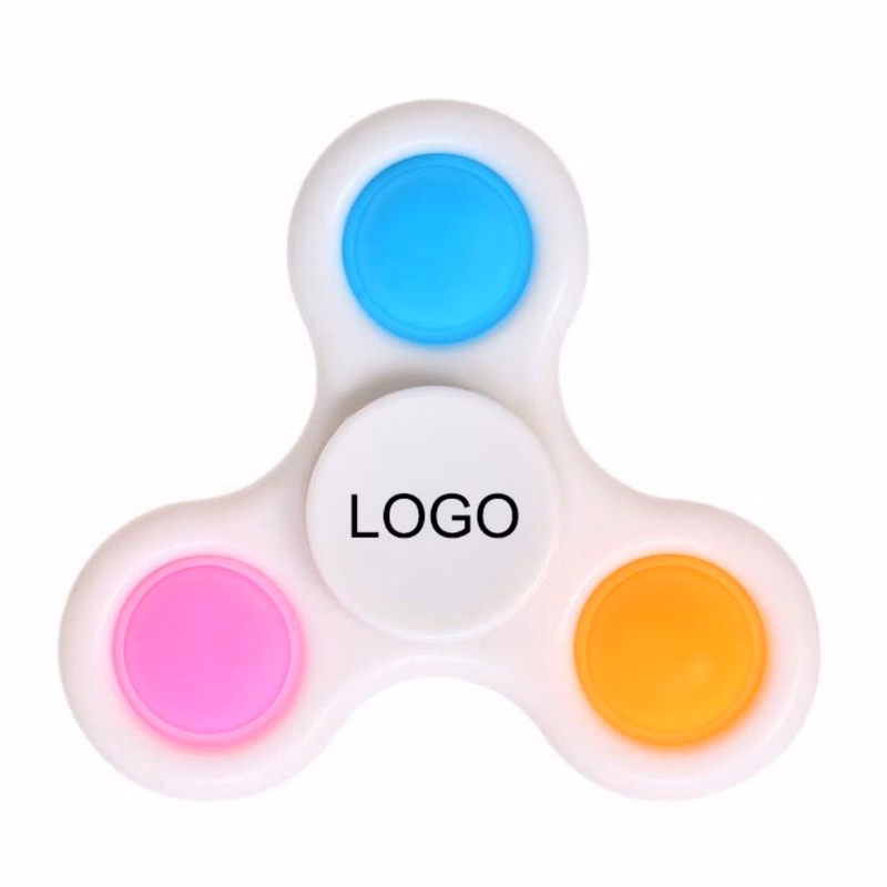 Fingertip Spinner Fidget Toy w/Push Pop Bubble Edges