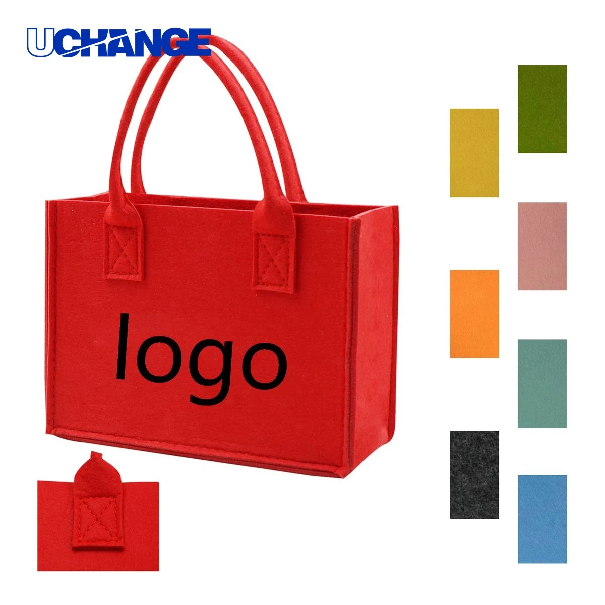 Stylish Felt Tote Bag, custom tote bag with logo imprint 1
