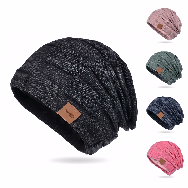 Wool Autumn/Winter Mixed Color Versatile Knitted Hat