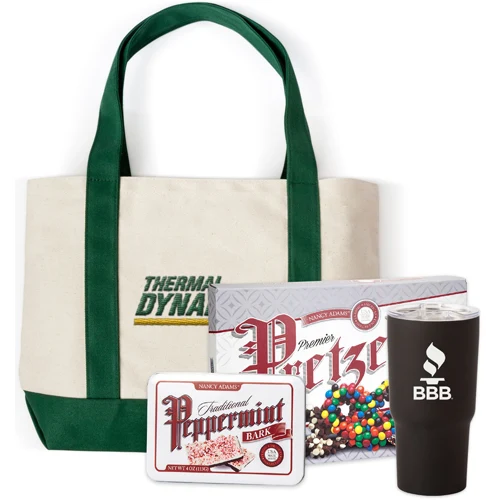 Embroidered Canvas Boat Tote Gift Set, custom tote bag with logo imprint 1