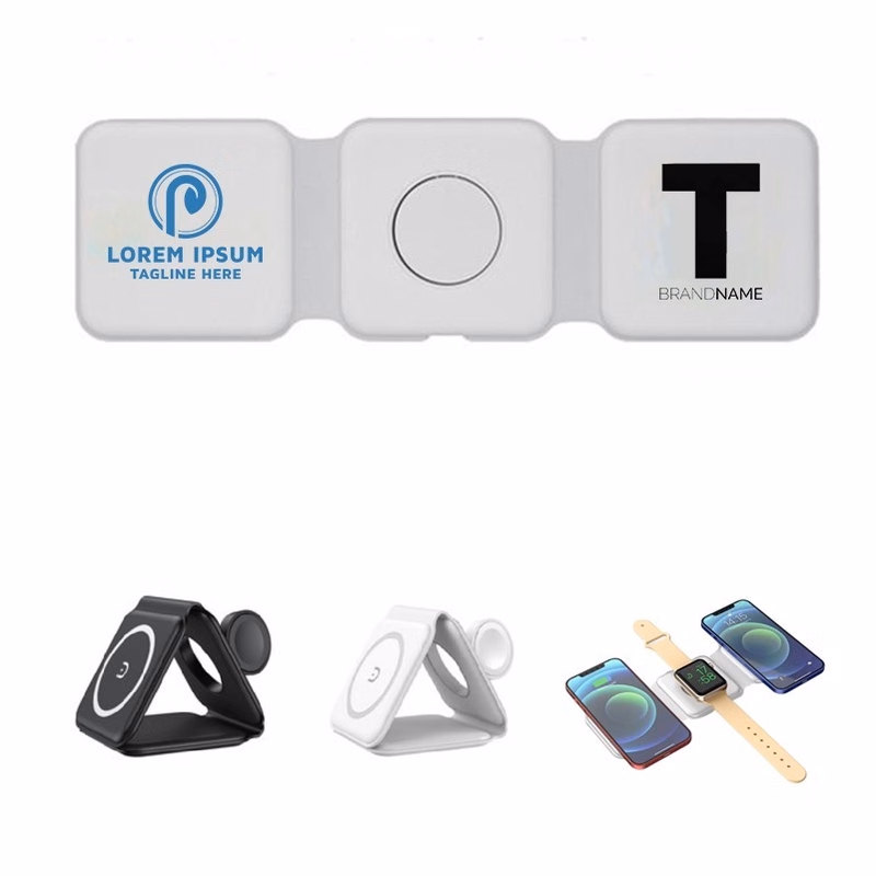 3-in-1 Compact 15W Magnetic Wireless Charger