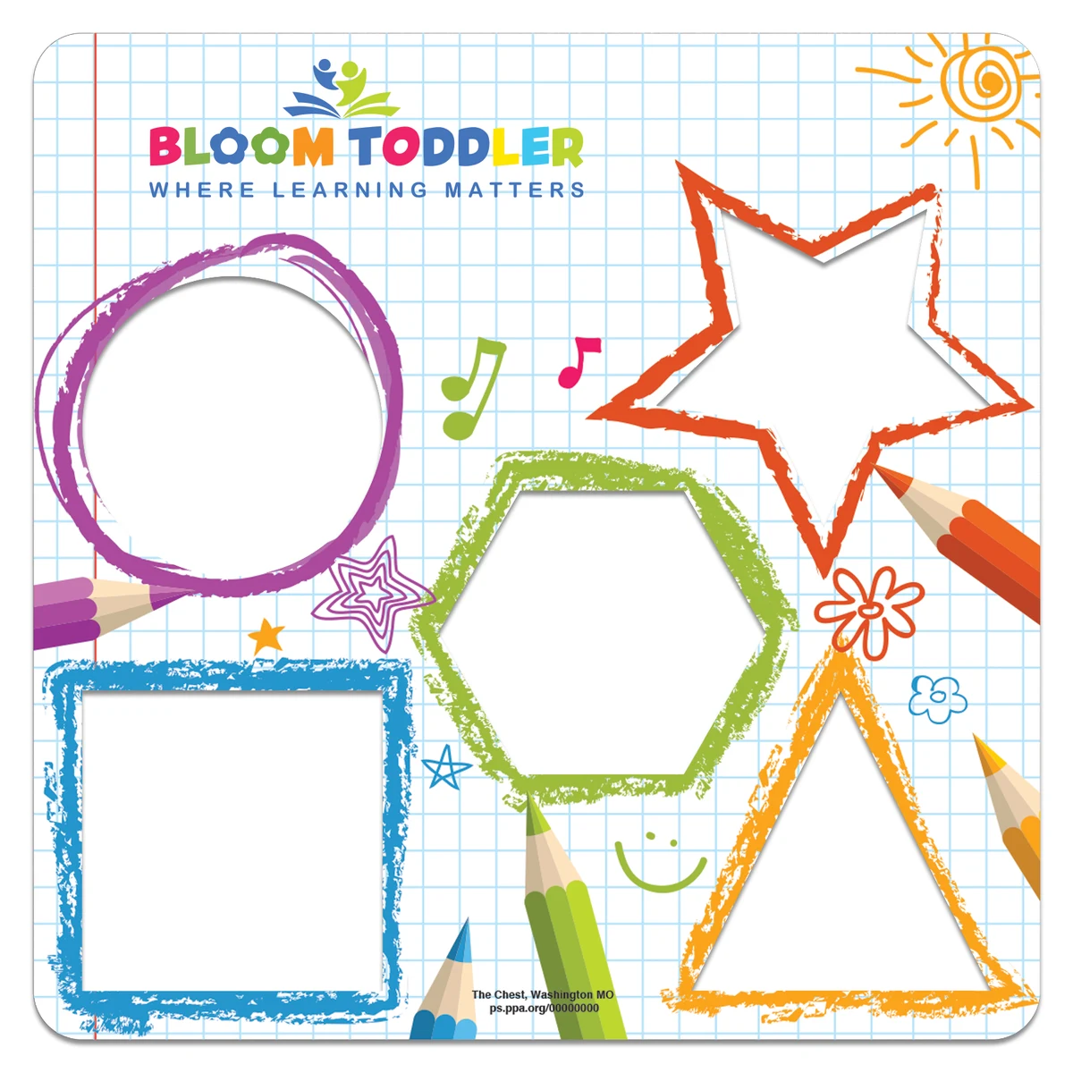 Laminated Learn Your Shapes Stencil 1