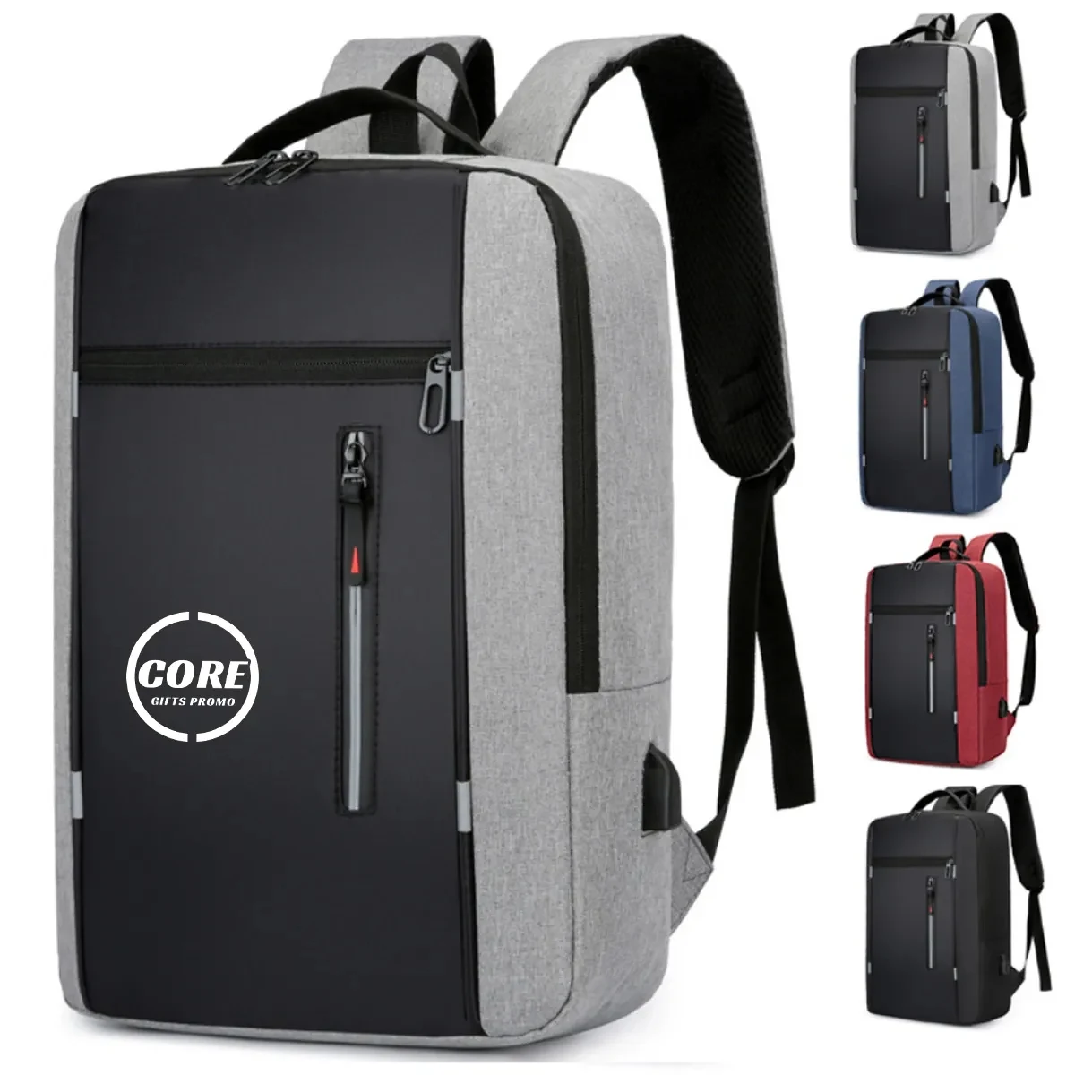 17" Large Slim Laptop Backpack Travel Bag w/ USB Charge Port 1