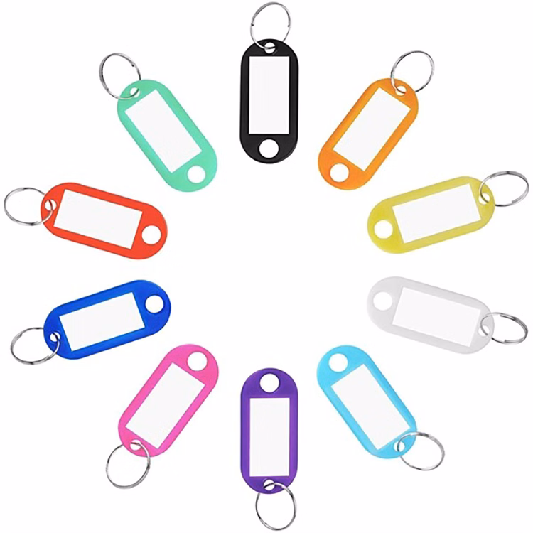 Plastic Key Tags with Container , Ring and Label Window