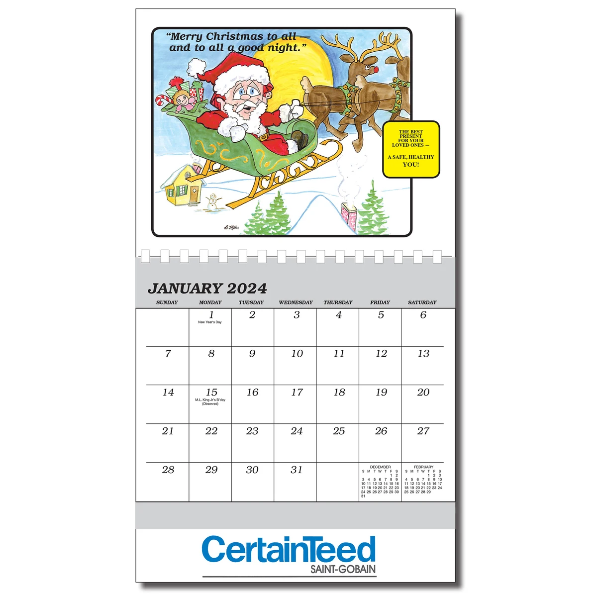 Safety Sam 12 Month Wall Calendar 1