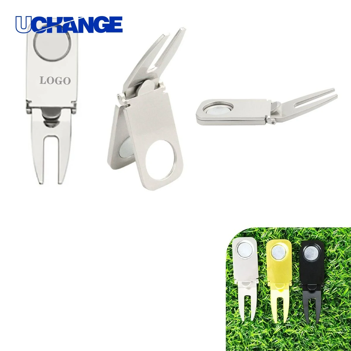 Golf Club Stand And Divot Fixer Tool 1