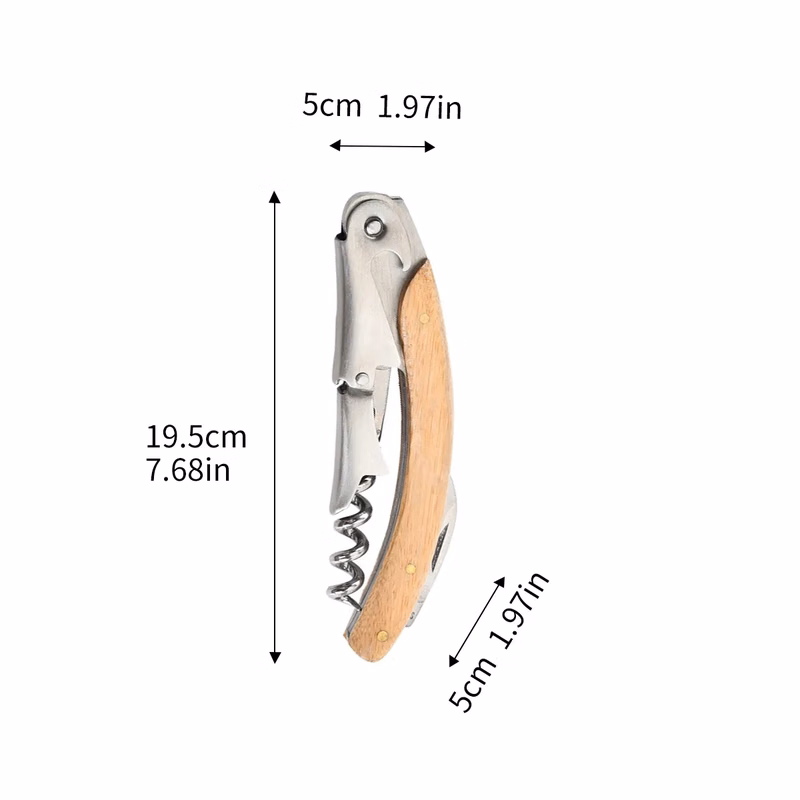 Professional Waiter's Corkscrew with Wood Handle