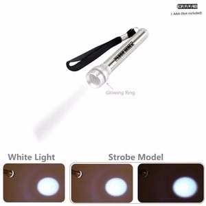 Round Top Stainless Steel LED Flashlight Compact Design With Wristband