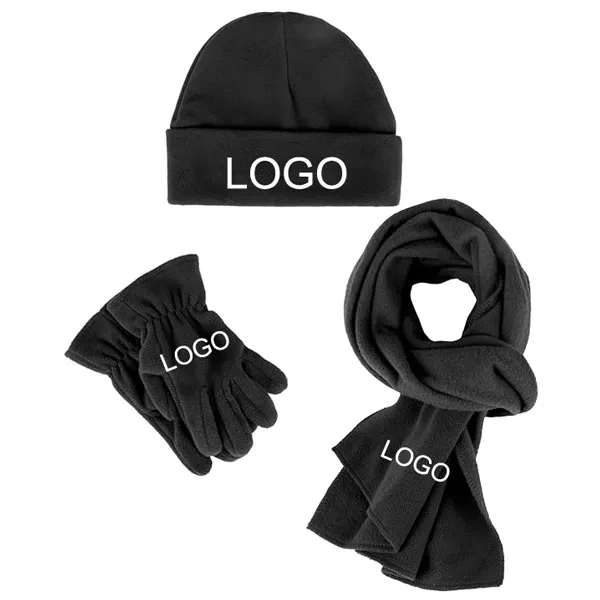 Fleece Kids Hat, Scarf and Gloves Set - 3 Pieces 1