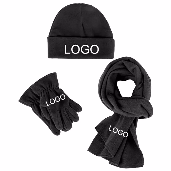 Fleece Kids Hat, Scarf and Gloves Set - 3 Pieces
