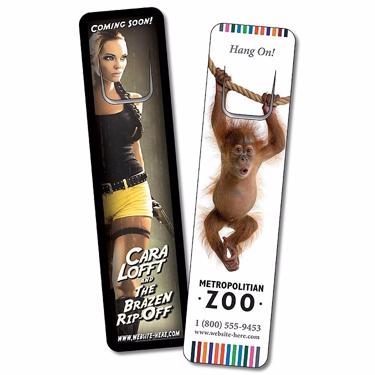 Plastic Bookmark - 1.25x5 Laminated with Page Holder - 30 pt.