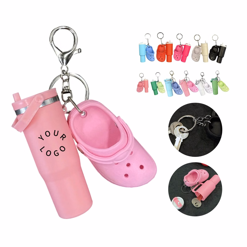 PVC Keychain Ice Cup and Clog Style Trendy Design