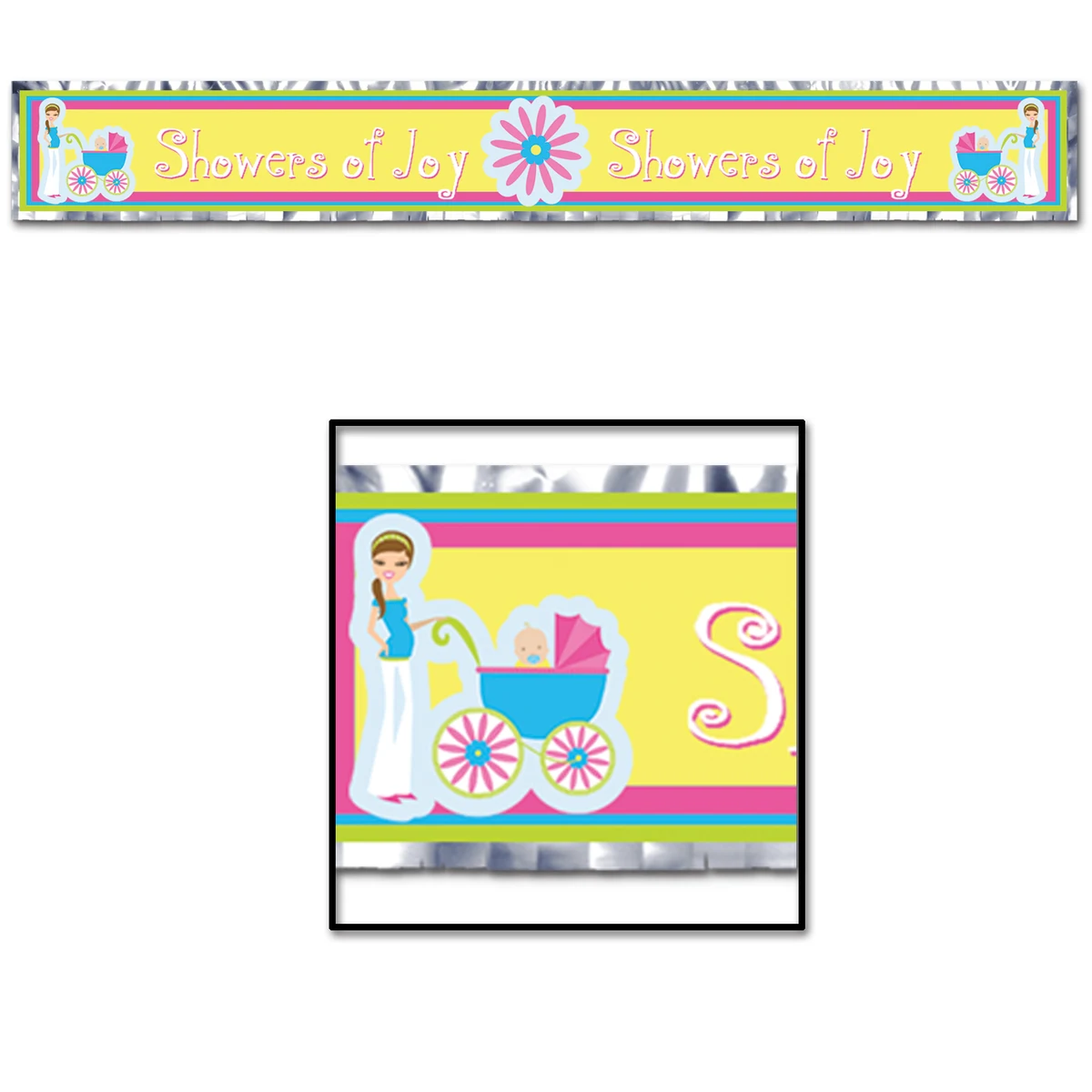 Metallic Showers of Joy Fringe Banner 1
